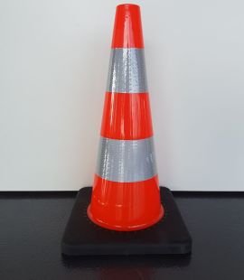 Pachołek drogowy 50cm U-23c | gumowy, 1,5 kg, odblaskowy